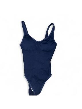 Navy blue bodysuit with adjustable straps